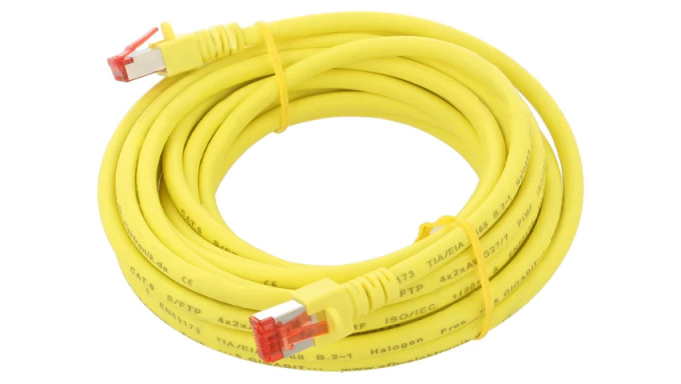 Patch cord S/FTP 6 linka Cu LSZH żółty 5m 27AWG 803019