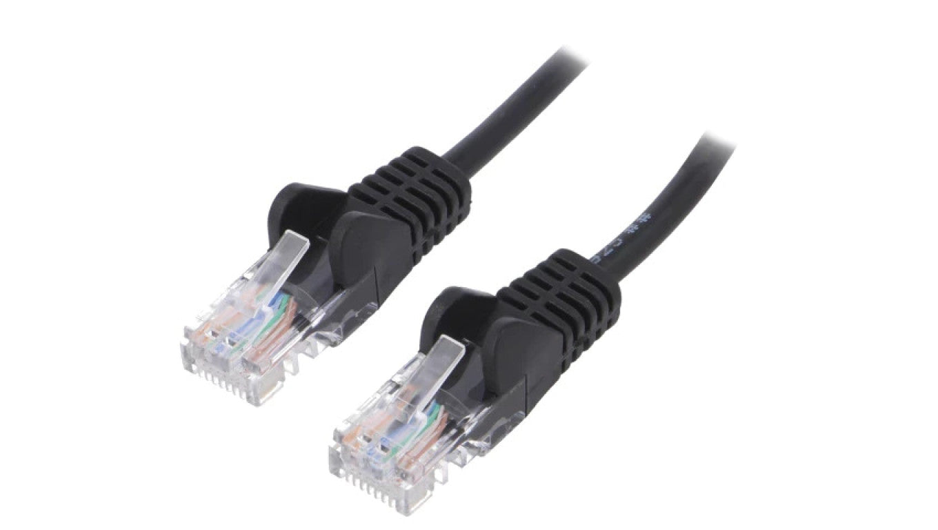 Patch cord U/UTP 5e linka CCA PVC czarny 20m 27AWG 68648