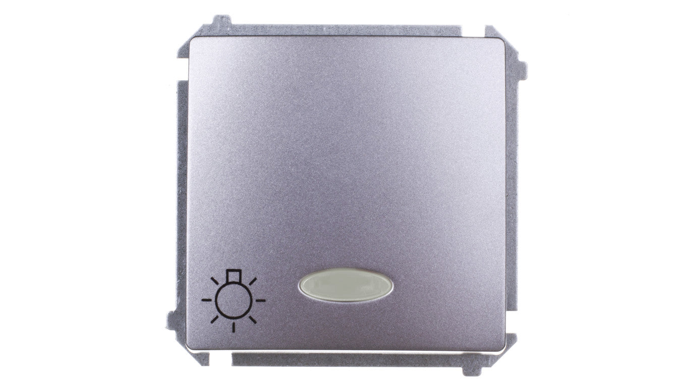 Simon Basic Przycisk /światło/ z podświetleniem, szybkozłącza, stal inox BMS1L.01/21