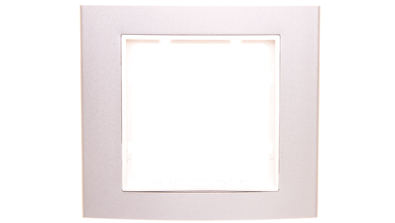 Berker B.3/B.7 Glas Ramka pojedyncza aluminium/śnieżnobiała 10113904