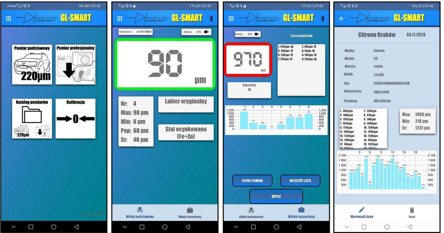 MIERNIK GRUBOŚCI LAKIERU GL-PRO-SMART-FAZ