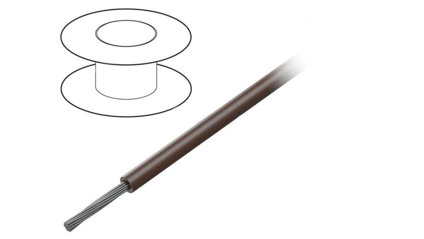 Przewód na rolce 30,5m linka Cu 24AWG PVC brązowy 300V 3050 BR005