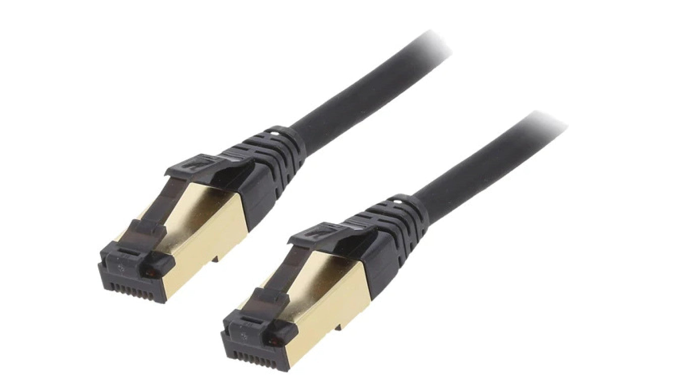 Patch cord S/FTP Cat 8 linka Cu LSZH czarny 1,5m 27AWG PP8-LSZHCU-BK-1.5M