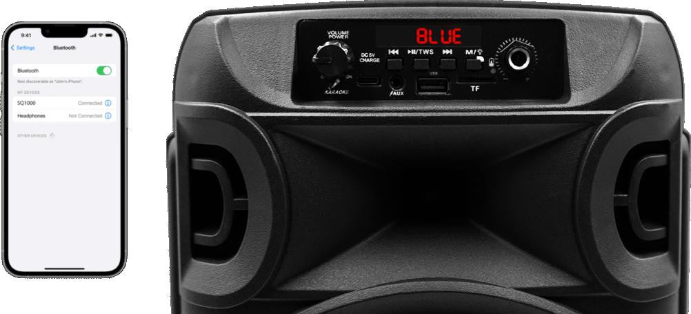 Głośnik mobilny SQUEAK SQ1006 30W Radio FM Czarny