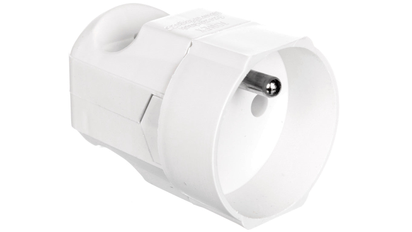Gniazdo przenośne 10A 2P+Z 250V białe GN-170