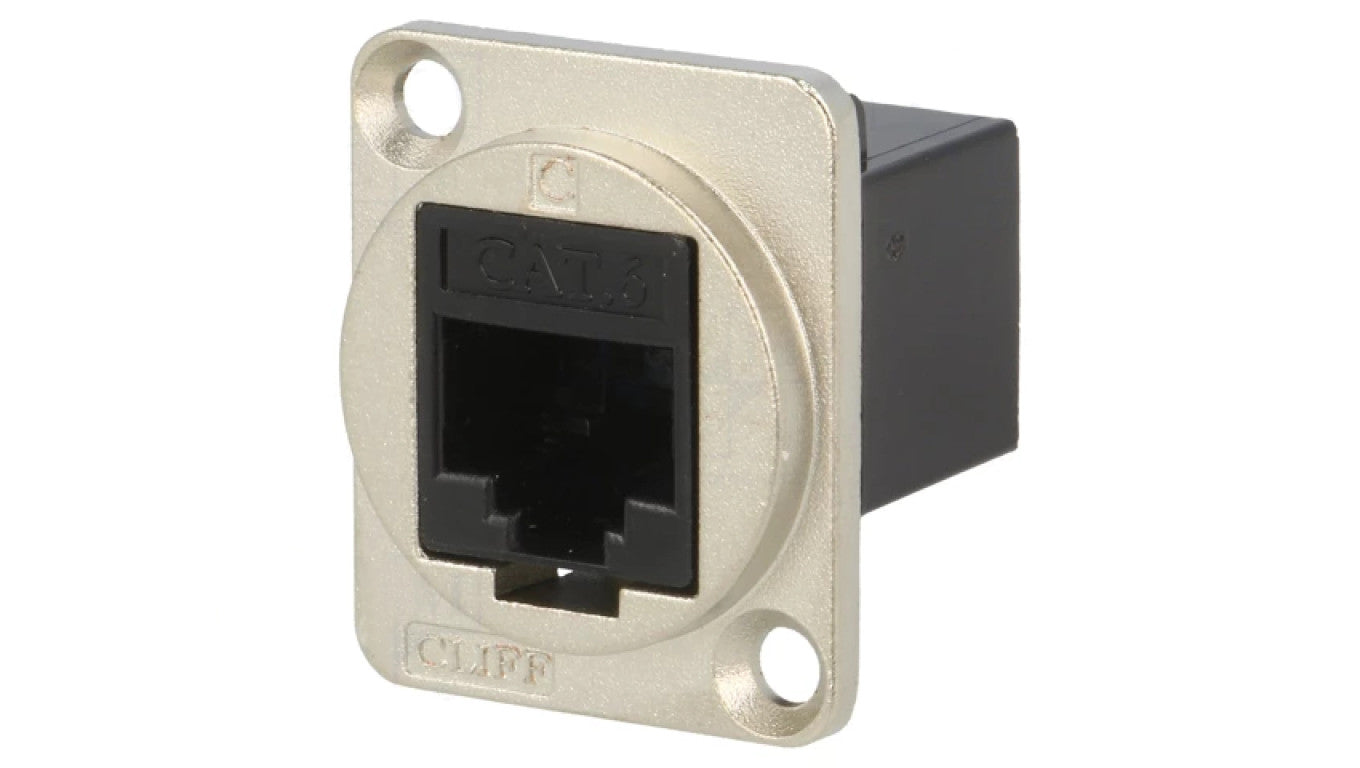 Łącznik FT RJ45 8p8c Kat 6 gniazdo z obu stron 19x24mm CP30222M