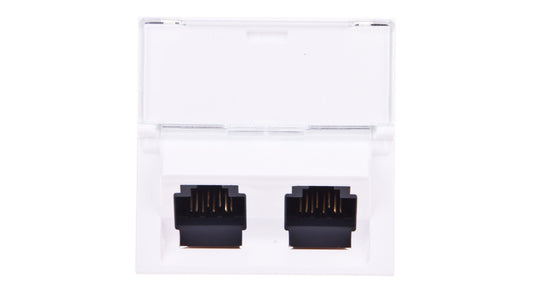 MOSAIC Gniazdo komputerowe podwójne RJ45 kat.6 UTP 2M 45st białe 076504