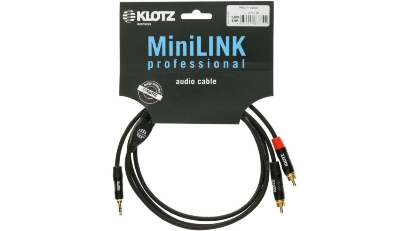 KLOTZ Kabel Audio AUX mini Jack 3,5mm Stereo (wtyk) / 2x RCA Cinch (wtyk) 6m