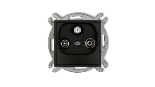 ICON Mechanizm gniazda abonenckiego RTV-SAT końcowego 1,5dB czarny mat 12IGS