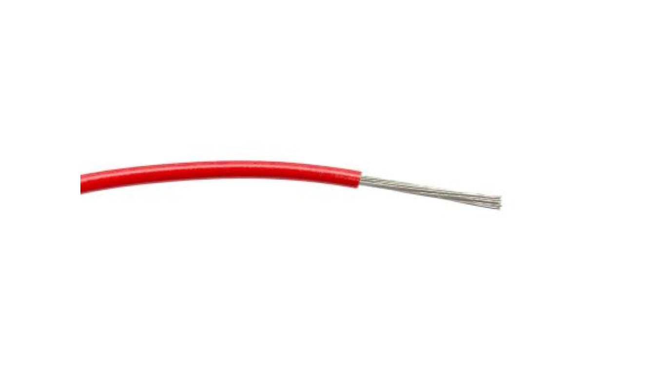 Przewód jednożyłowy linkowy, 1 mm², 32/0,2 mm, 17, PVC, 1,5 kV AC, Czerwony, dł. 100m, RS PRO