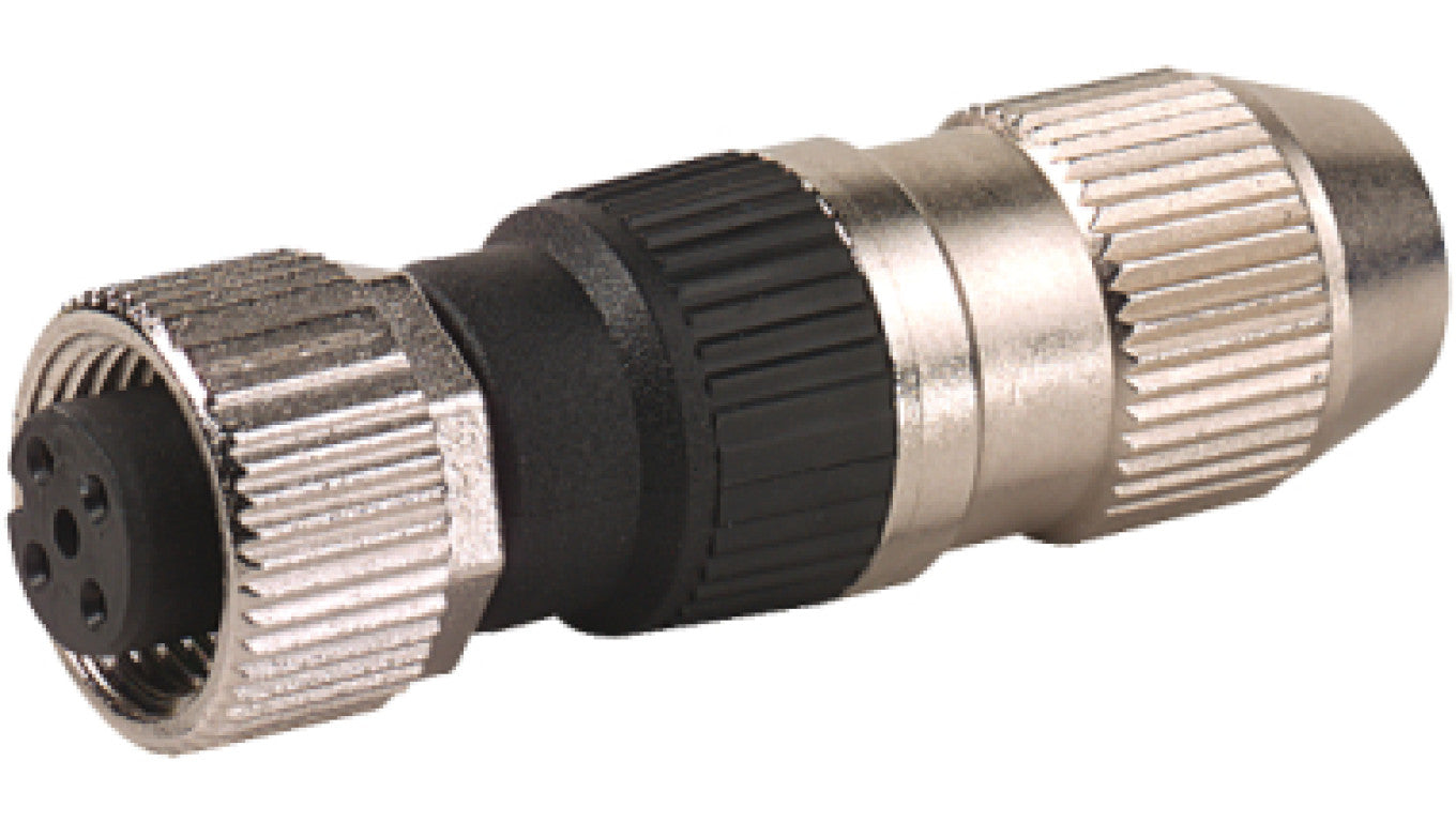 Wtyczka M12 żeńska prosta 4-polowa 0.25-0.5mm2 zaciski nożowe 7000-12601-0000000