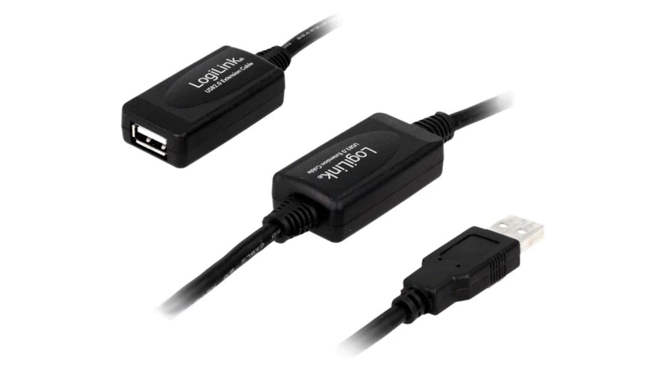 Repeater USB 2.0 o długości 10m, USB A/USB A, czarny UA0143