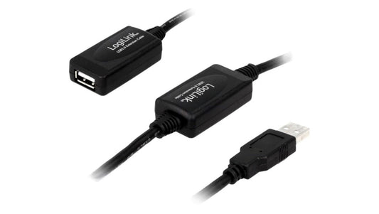 Repeater USB 2.0 o długości 10m, USB A/USB A, czarny UA0143