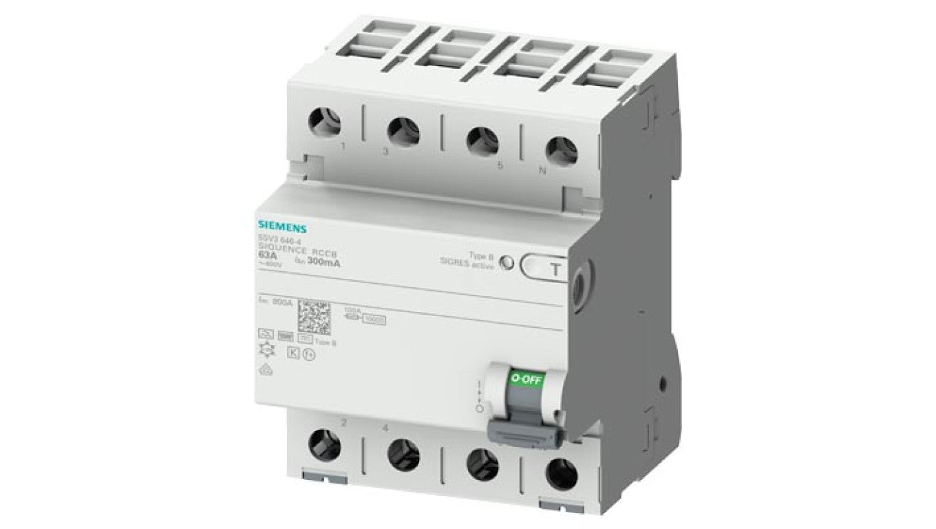 Wyłącznik różnicowoprądowy SENTRON 3+N-bieg. 25A 30mA Typ B 400V krótkozwłoczny 4mod 5SV3342-4