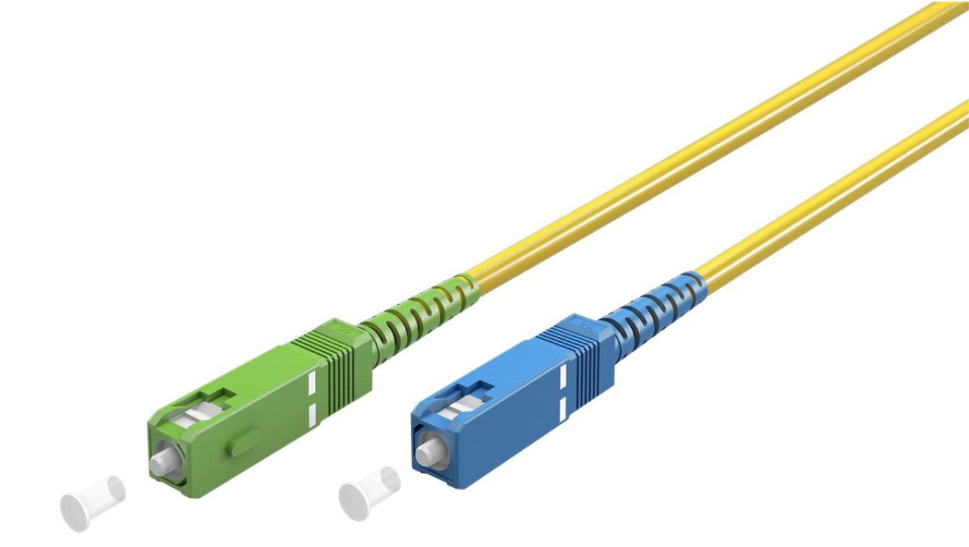 Kabel światłowodowy (FTTH), Singlemode (OS2) Yellow, Żółty (Simplex), 15 m - Długość kabla 15 m