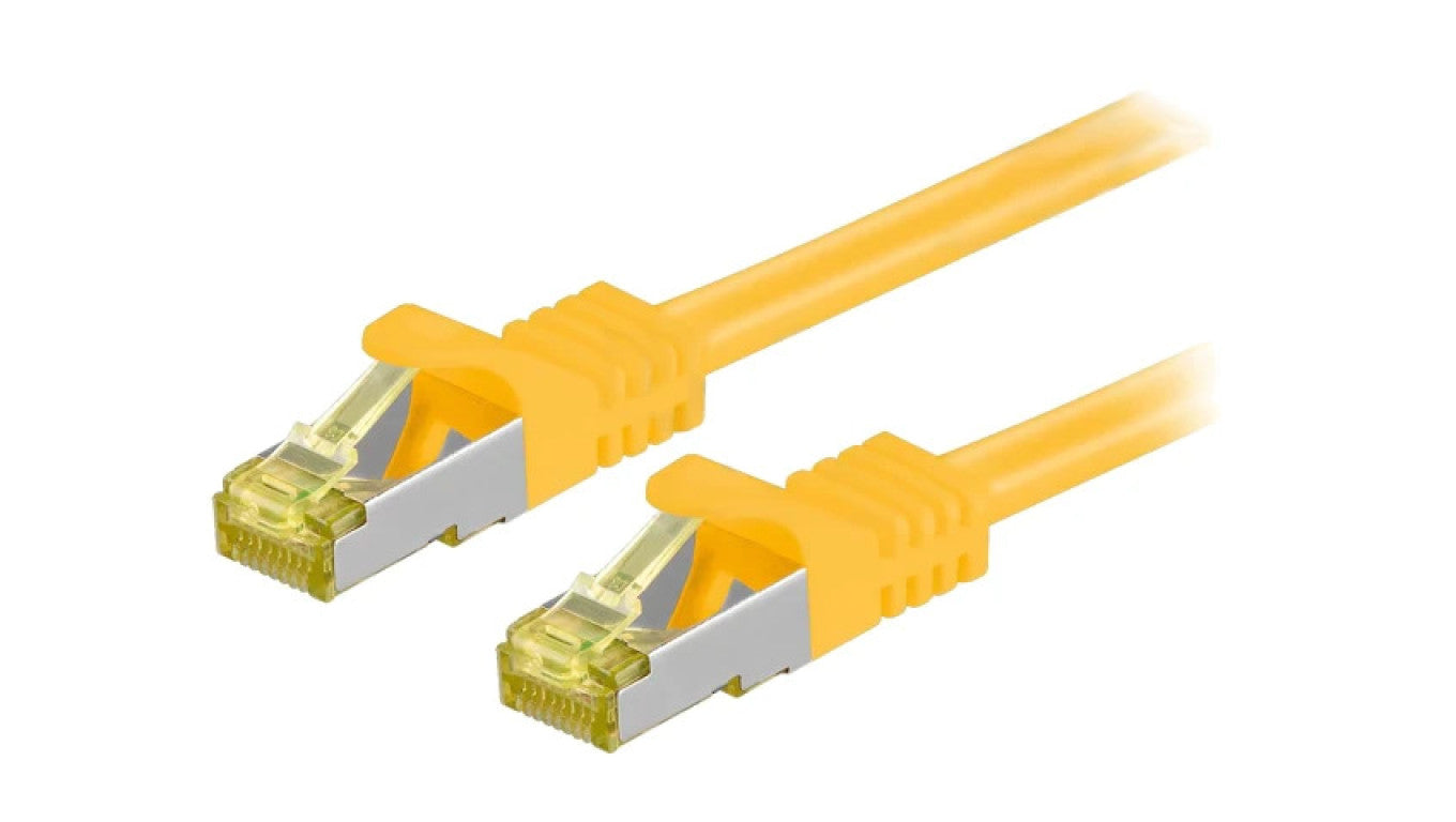 Patch cord S/FTP 6a linka Cu LSZH żółty 15m 26AWG 91647