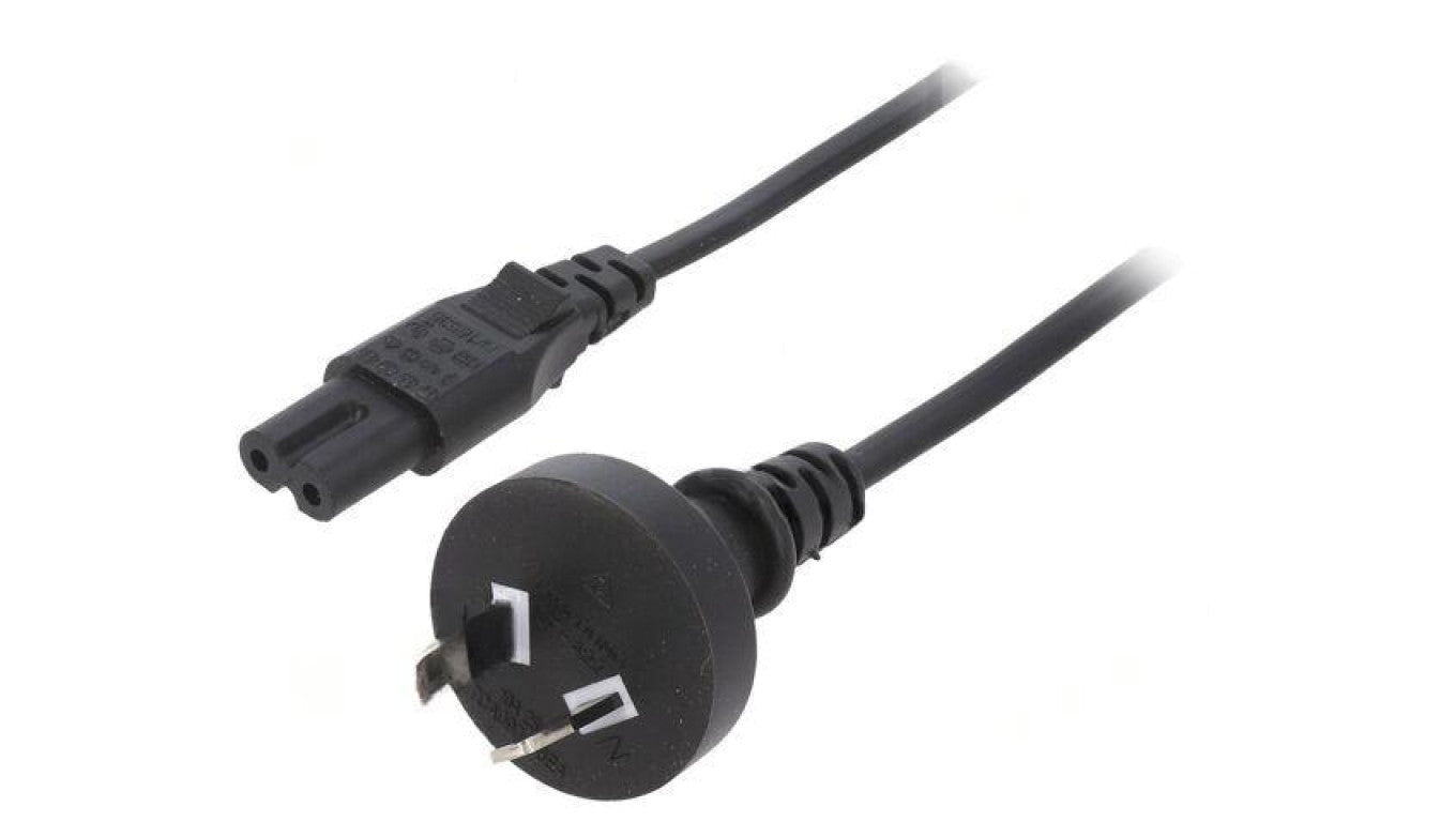 Kabel: 2x0,75mm2, AS/NZS 3112 (I) wtyk,IEC C7 żeński, 5m LT-422+503 H05VV-F 3X0.75 BLK 5M
