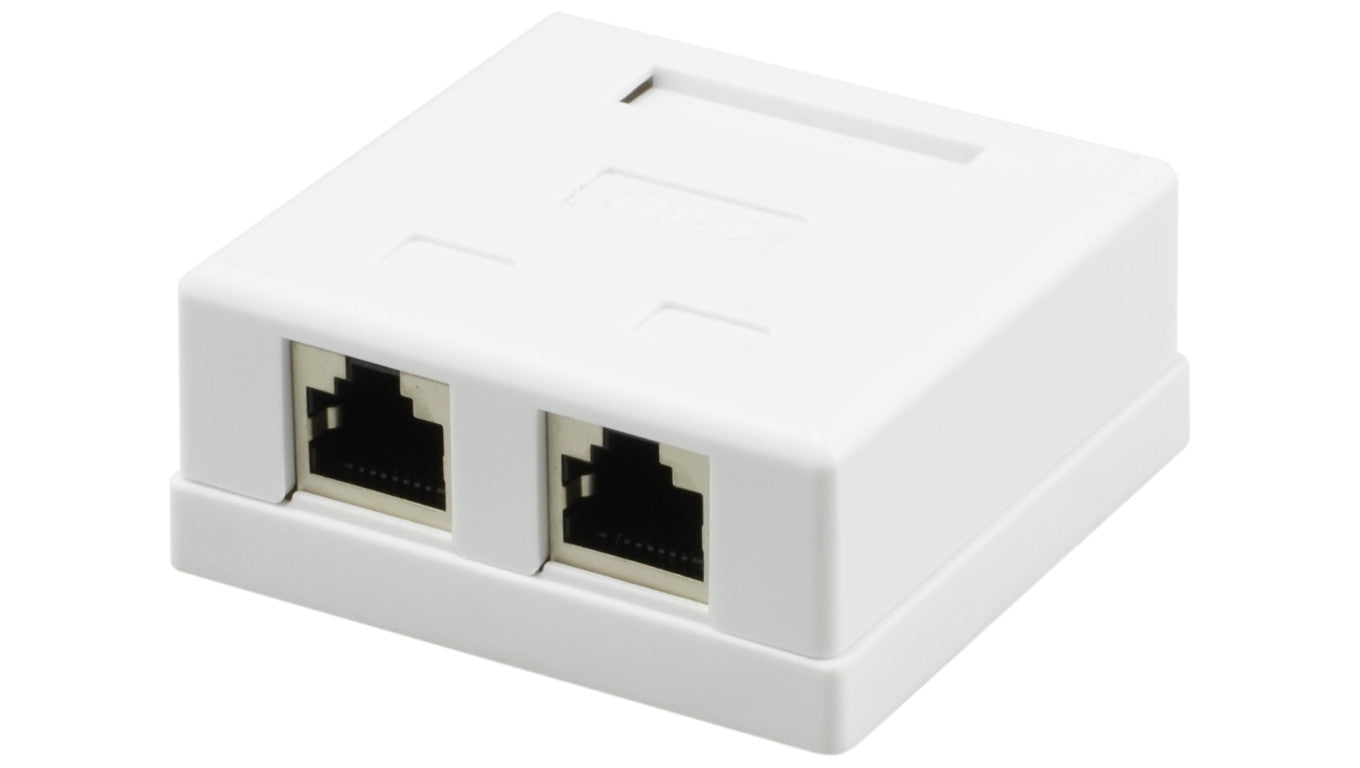 Gniazdo komputerowe 2xRJ45 kat.5e ekranowane FTP natynkowe NEKU