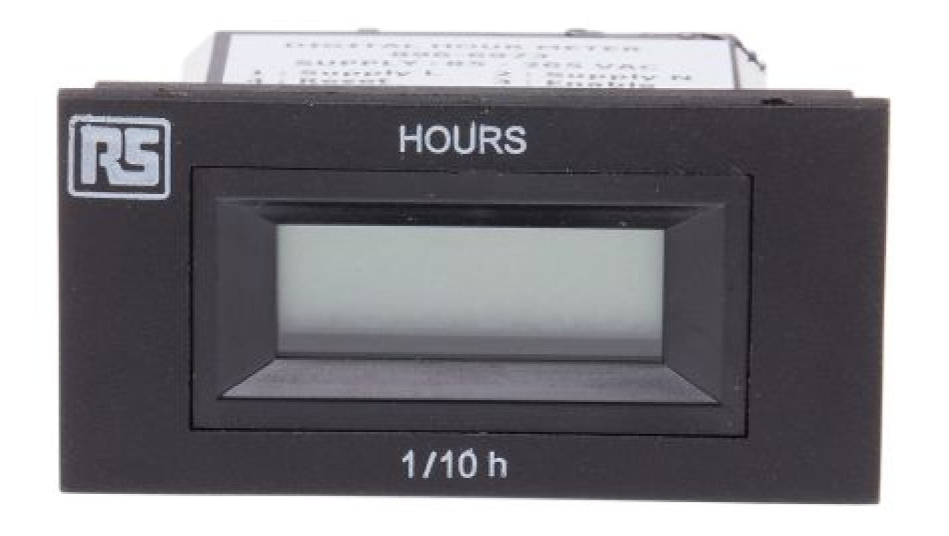 Licznik godzin LCD 6-cyfrowy 85 → 265 V AC RS PRO