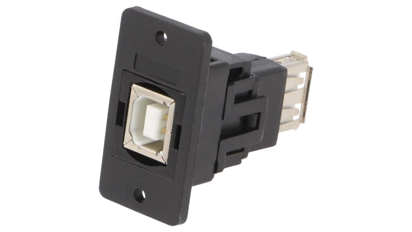 Adapter USB A - USB B 2.0 gniazdo SLIM złocony CP30607NX