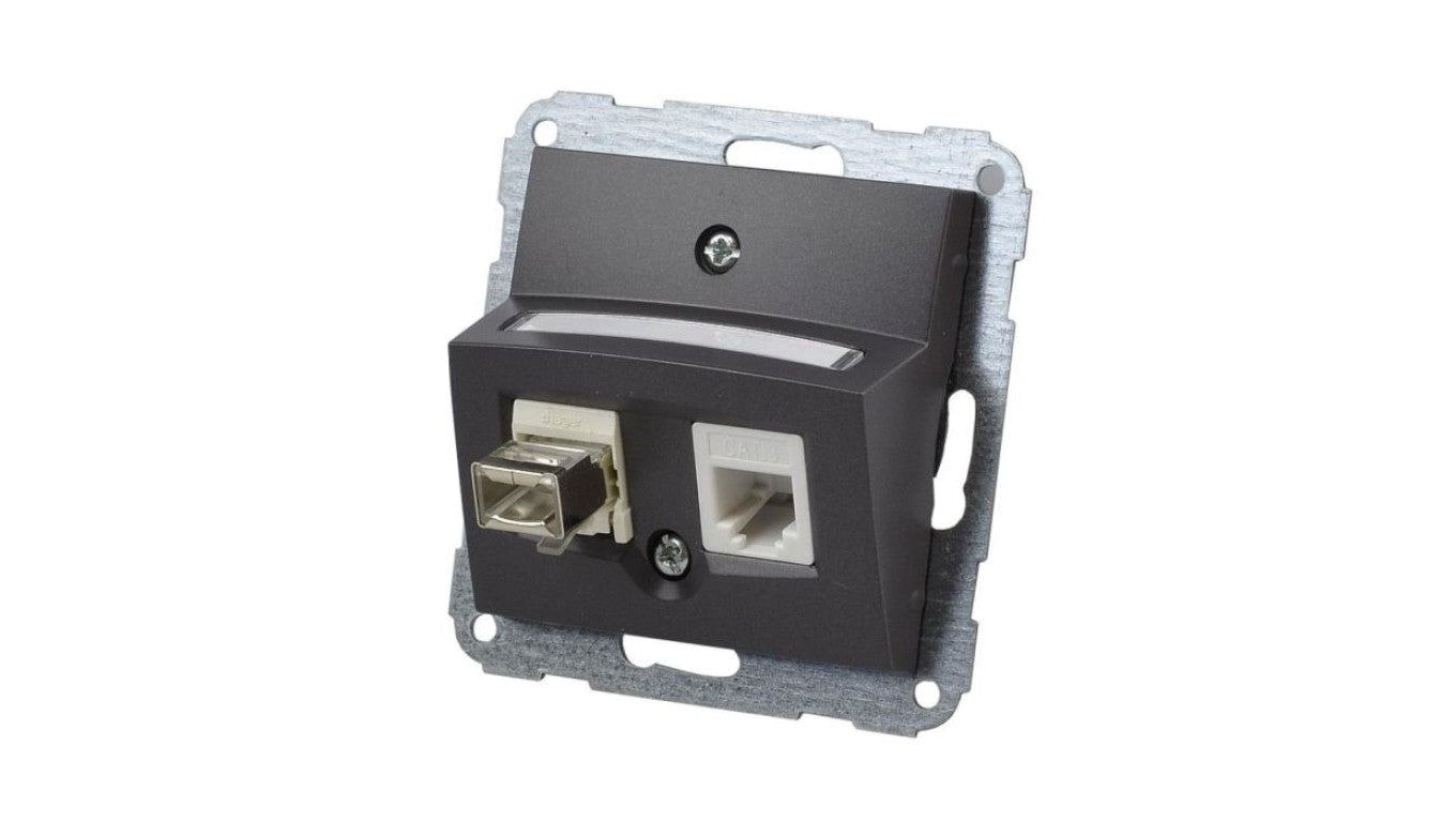 POLO FIORENA Gniazdo UTP kat.5e 2xRJ45 czarne