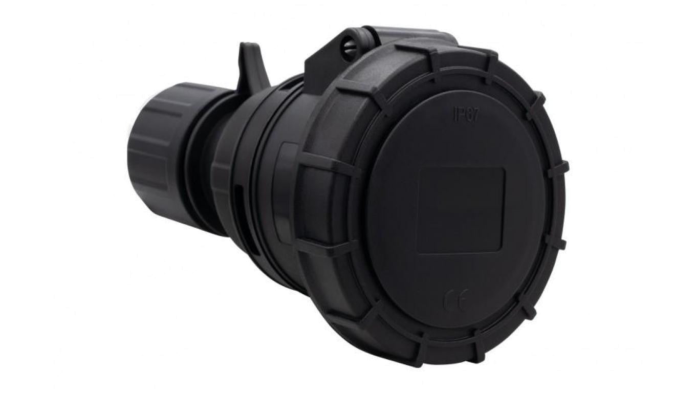 Gniazdo siłowe czarne 32A 5P IP67 estradowe F7.0167