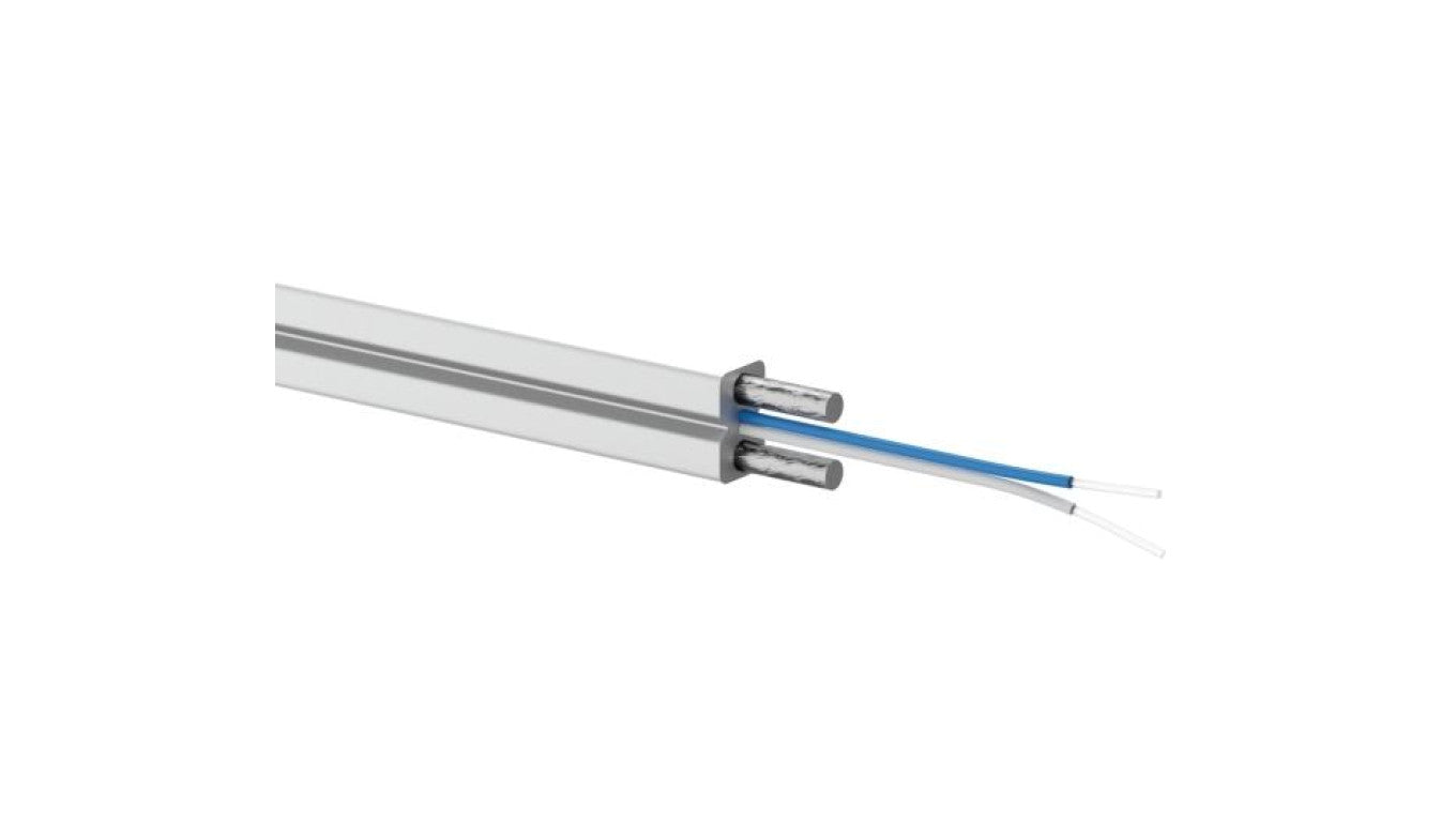 Kabel światłowodowy 2 włókna 2J SM 9/125 FTTH B2ca płaski uniwersalny biały LSOH Alantec 1000m