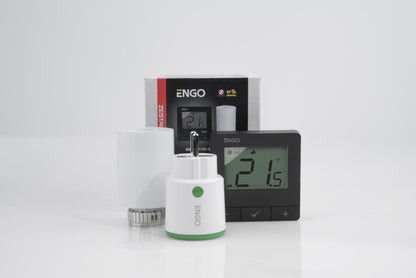 ENGO Controls Inteligentny zestaw ogrzewania Czarny (E25-BATB + ETRV-M30 + EPlug WiFi)