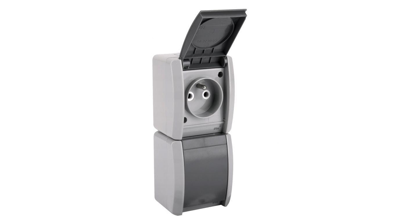 Gniazdo hermetyczne podwójne pionowe IP54 NORA (4/M/21552270203)