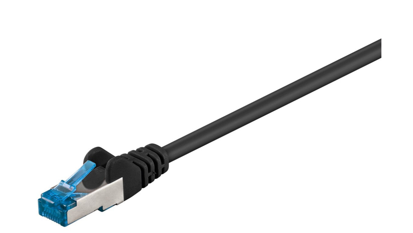 CAT 6AKabel łączący, S/FTP (PiMF), czarny - Długość kabla 0.25 m