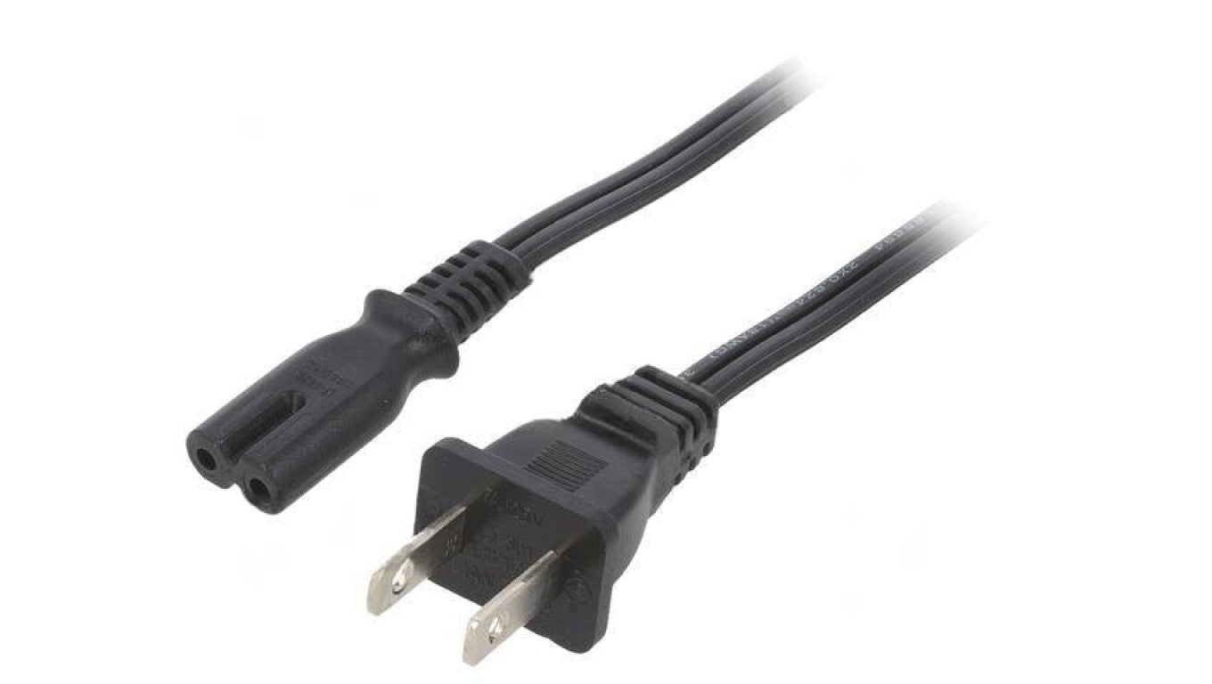 Kabel: 2x18AWG, IEC C7 żeński,NEMA 1-15 (A) wtyk, 3m LT-301+503B SPT-2 18/2 105C BLK 3M