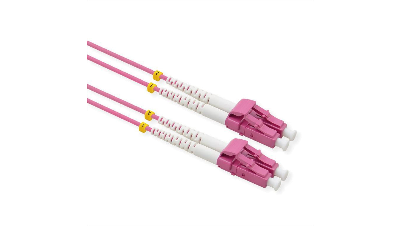 VALUE F.O. Kabel 50/125µm OM4, LC/LC, złącze niskostratne, fioletowy, 7 m