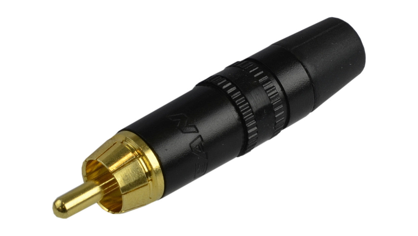 REAN Wtyk RCA Cinch na kabel do 6,1mm pozłacany czarny NYS373-0