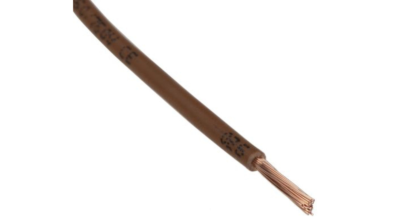 Przewód jednożyłowy linkowy, 2491B, 1.5 mm², 30/0,25 mm, 15 AWG, Bezhalogenowe, 750 V, Brązowy, dł. 100m, RS PRO