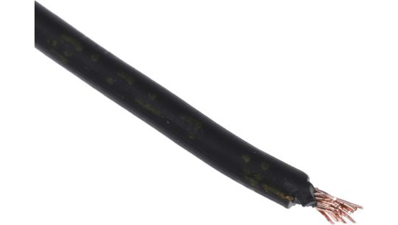Przewód jednożyłowy linkowy, 2491B, 0,75 mm², 24/0,2 mm, 18 AWG, Bezhalogenowe, 500 V, Czarny, dł. 100m, RS PRO