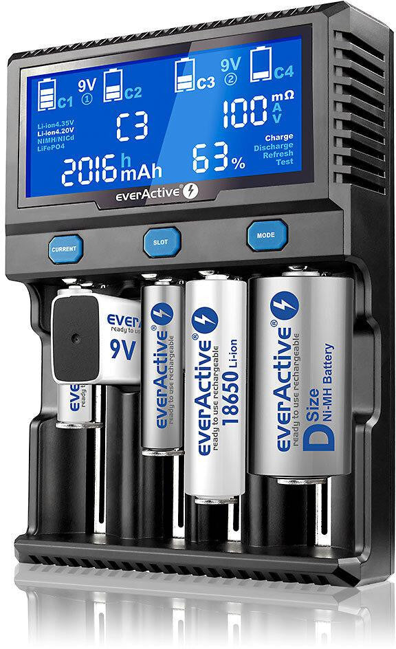 Ładowarka do akumulatorków cylindrycznych Li-ion oraz Ni-MH everActive UC-4200