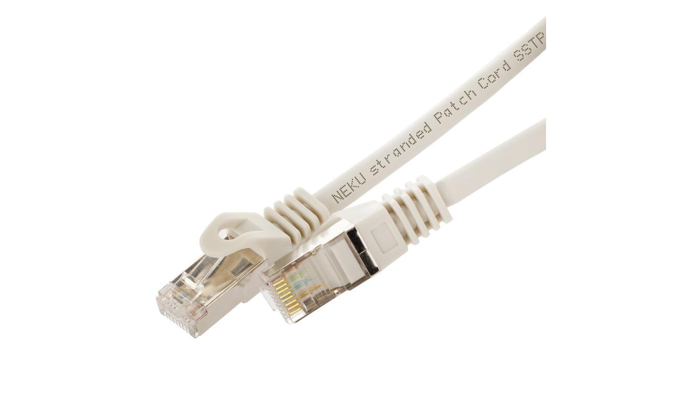 Patchcord S/FTP kat.6A PiMF kabel sieciowy LAN 2x RJ45 linka LSOH szary 20m NEKU
