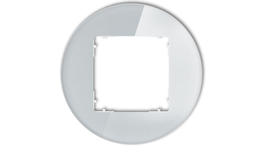 ICON Ramka uniwersalna pojedyncza okrągła - efekt szkła (ramka: szara spód: biały) 15-0-IRSO-1