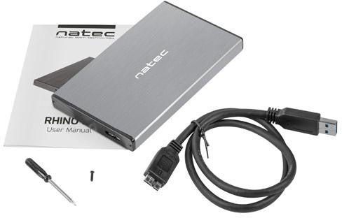 Zewnętrzna obudowa dysku Natec Rhino GO SATA 2,5" szary