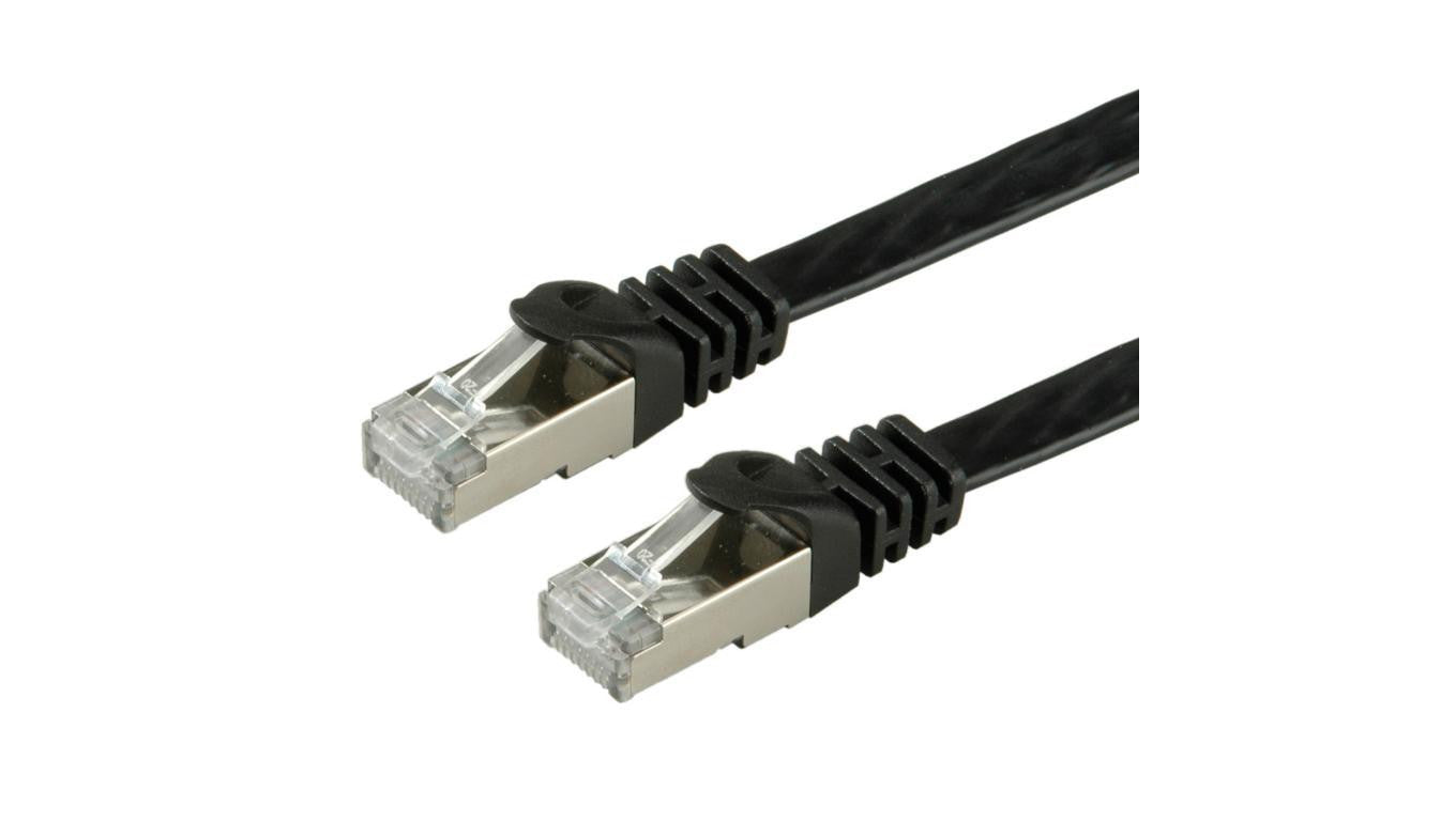 Kabel krosowy VALUE Cat.6 (klasa E) FTP, bardzo płaski, czarny, 1,5 m