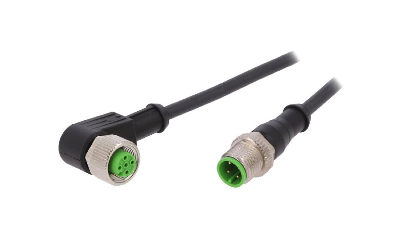 Konektor M12 męski prosty - M12 żeński kątowy 4 -PIN 7000-40121-6340200