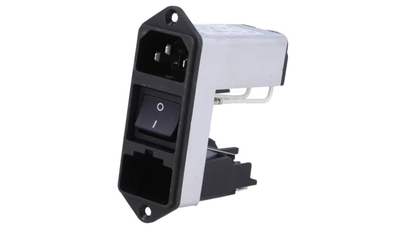 Złącze zasilające AC gniazdo męskie 10A 250VAC IEC 60320 CD64.1101.151