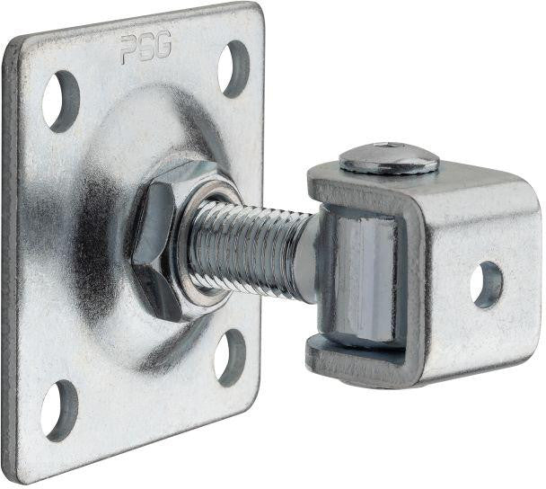 Zawias PSG 61.018.01 z szyldem 80x80x3mm - gwint M16 (regulowany, ucho ocynkowane)