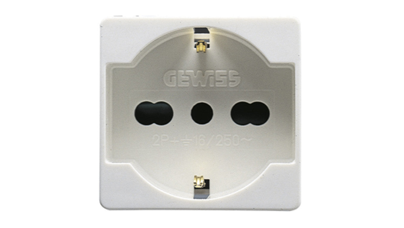 Gniazdo 2P+E standard włoski/niemiecki 16A 250V białe GW20246