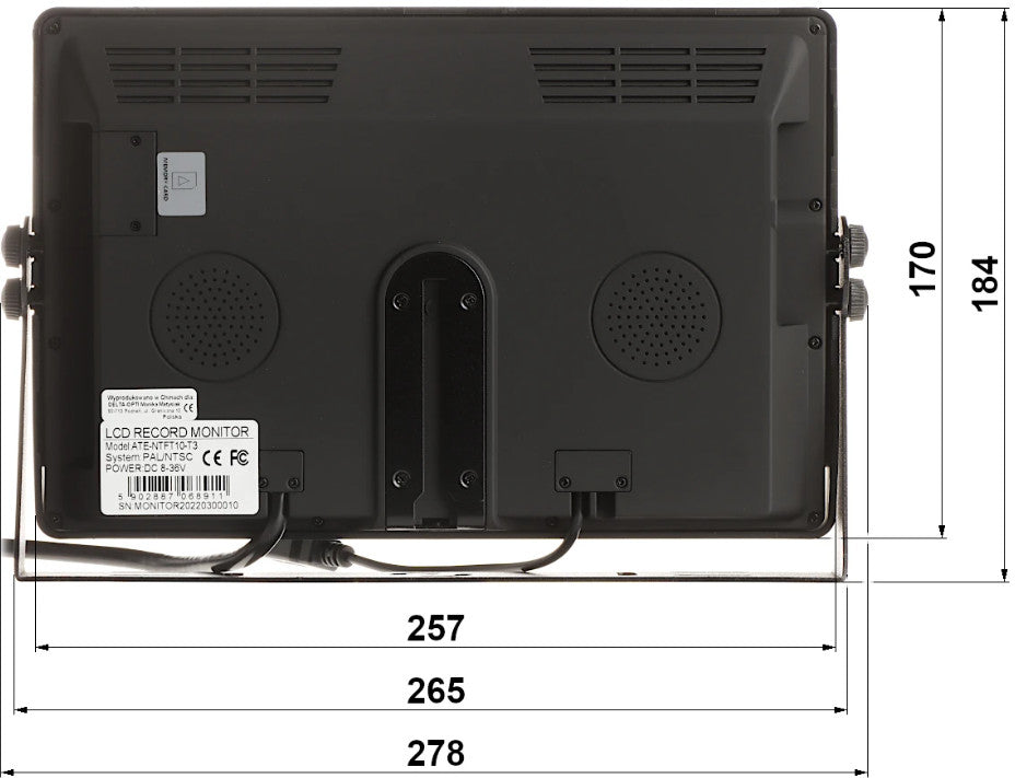 REJESTRATOR MOBILNY Z MONITOREM ATE-NTFT10-T3 4 KANAŁY 10 " AUTONE