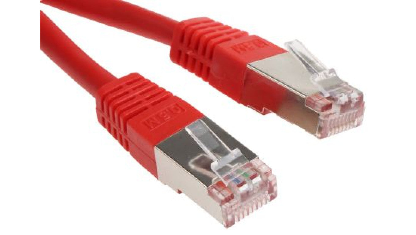 Kabel kategorii 6, Czerwony, Wtyk RJ45/męski RJ45dł.: 500mm, mat. koszulki: PVC
