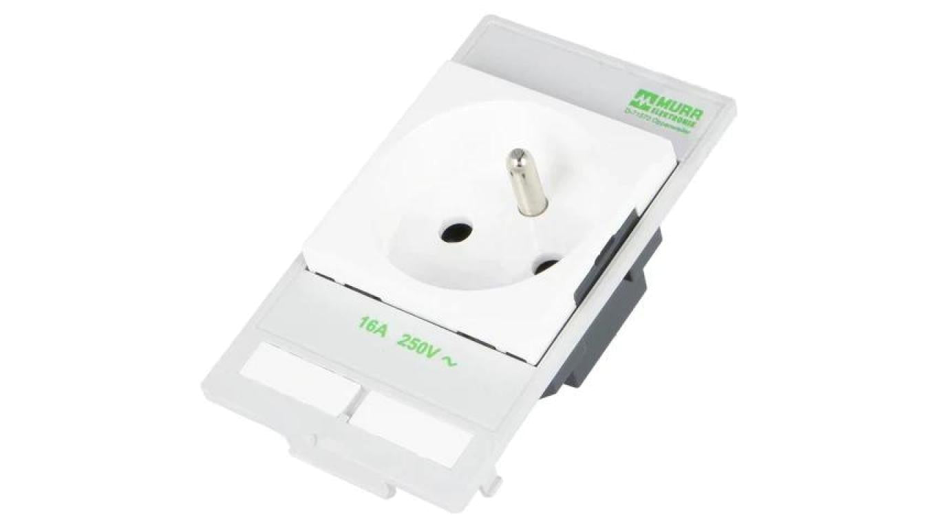 Gniazdo typu E 250VAC 16A na panel, złącze widełkowe 4mm IP20 4000-68000-3010000