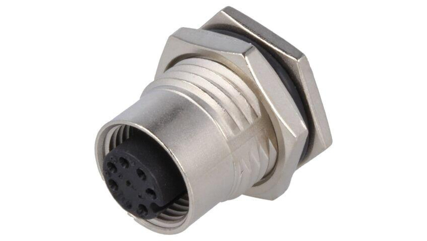 Złącze M12, żeńskie, PIN:8, gniazdo, proste, 30V M12A-08PFFP-SF8001