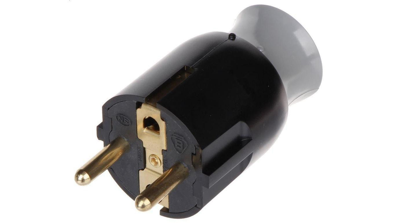 Wtyczka prądowa obrotowa 2P+Z Uni-Schuko 230V 16A czarno-szara