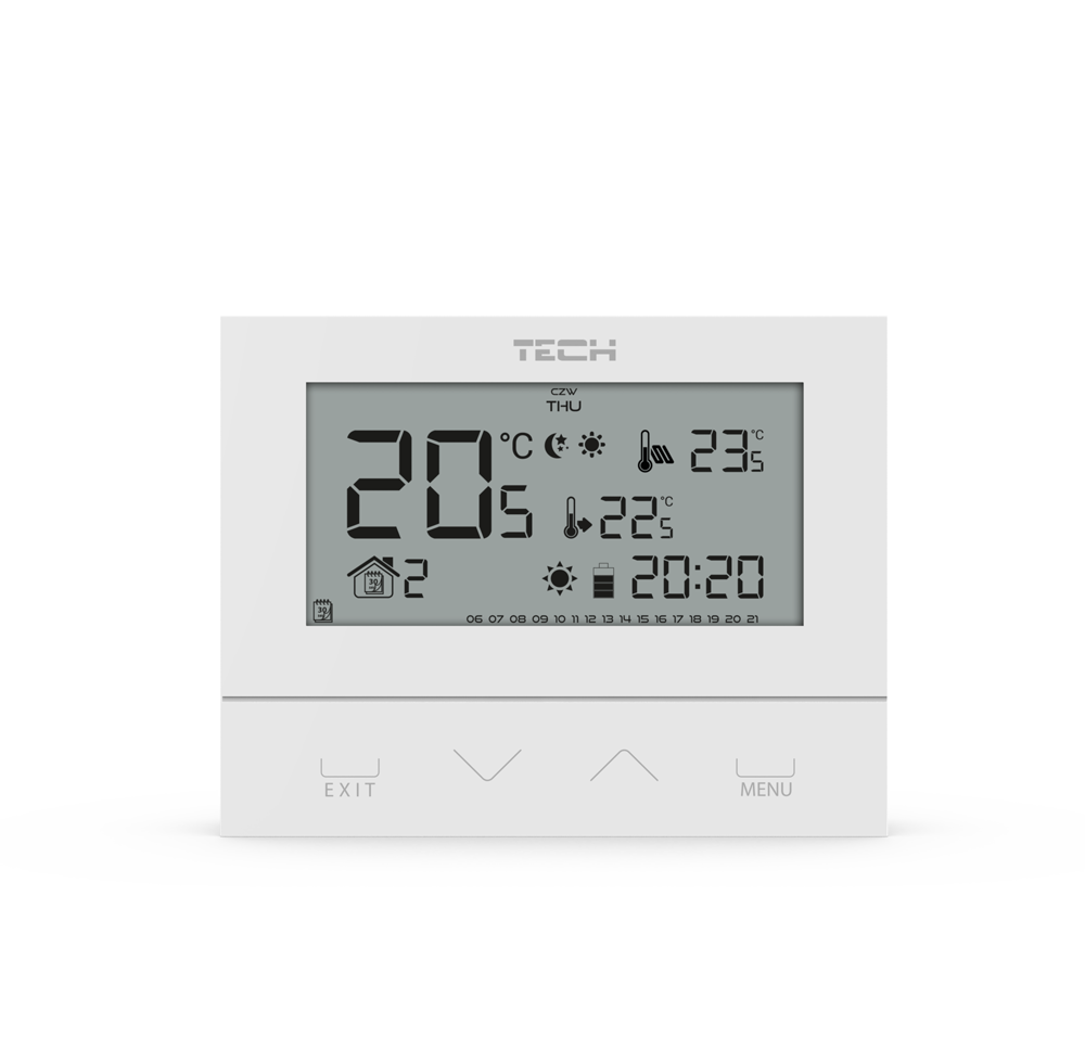 Demo Przewodowy  dwustanowy regulator pokojowy biały ST-292v3 Tech sterowniki
